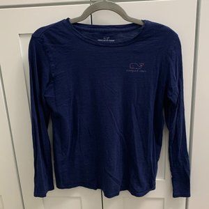 Girls Navy Vineyard Vines Long Sleeve Tee